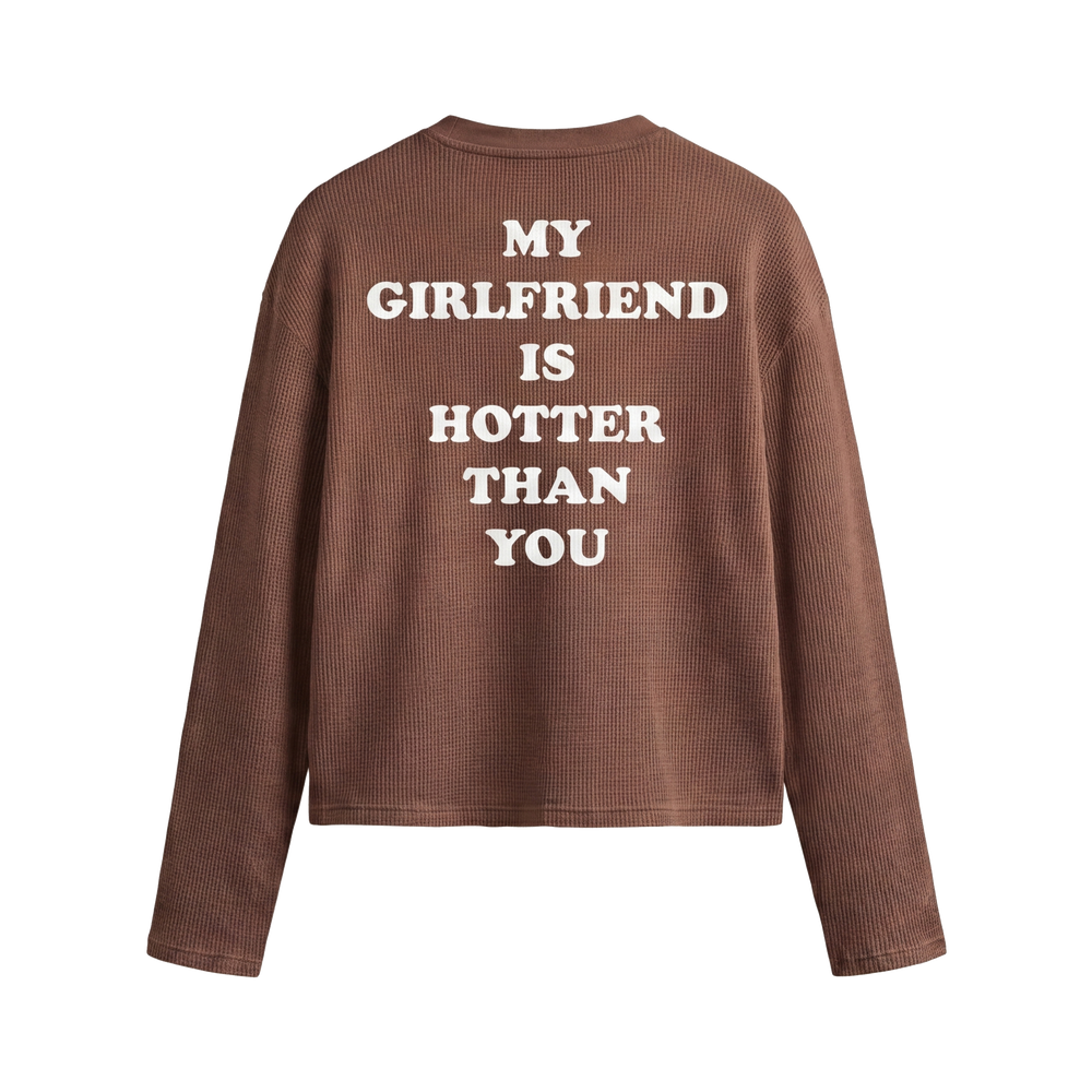 FFS restored original first-two | original_media:gid://shopify/MediaImage/30695166345319 | position:2 | Forfksake Hotter Girlfriend Waffle Long Sleeve Brown