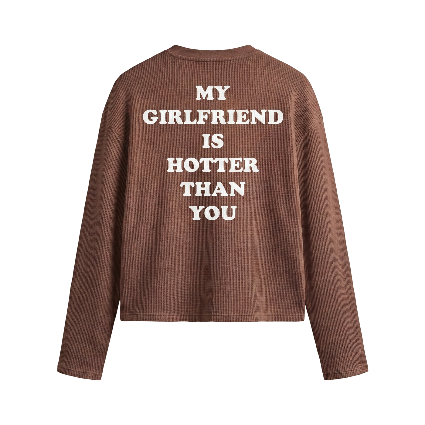 FFS restored original first-two | original_media:gid://shopify/MediaImage/30695166345319 | position:2 | Forfksake Hotter Girlfriend Waffle Long Sleeve Brown