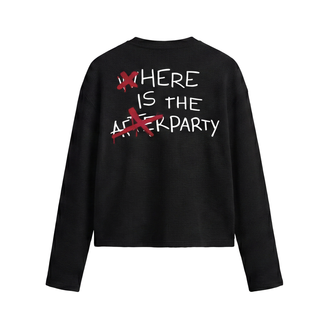 FFS restored original first-two | original_media:gid://shopify/MediaImage/30695166083175 | position:2 | Forfksake Afterparty Scenes Waffle Long Sleeve Black